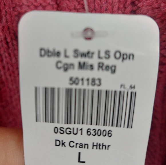 L.L. Bean Cardigan Sweater Double L Cableknit Open - Picture 4 of 8